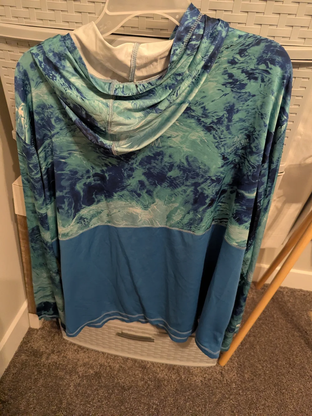 Blue Aqua Hooded Long-Sleeve Top